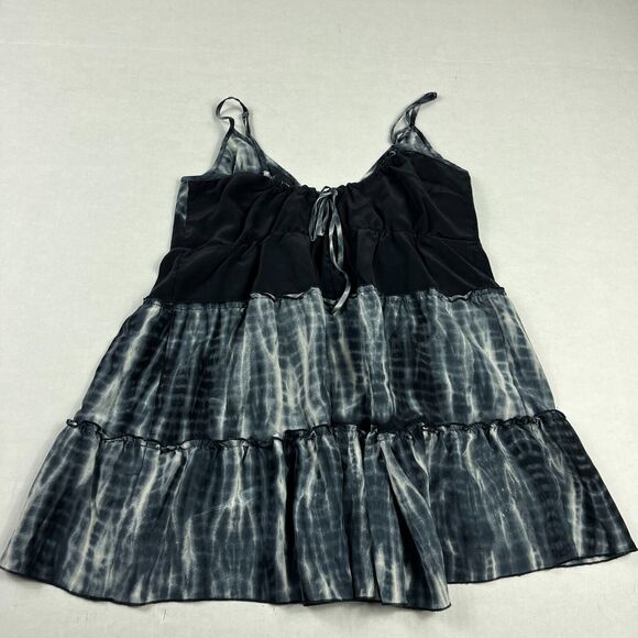 BCBGMaxazria Gisene Silk Tank Top Tie Dye Strappy Sleeve Ruffled Shirt SMALL - Picture 10 of 12